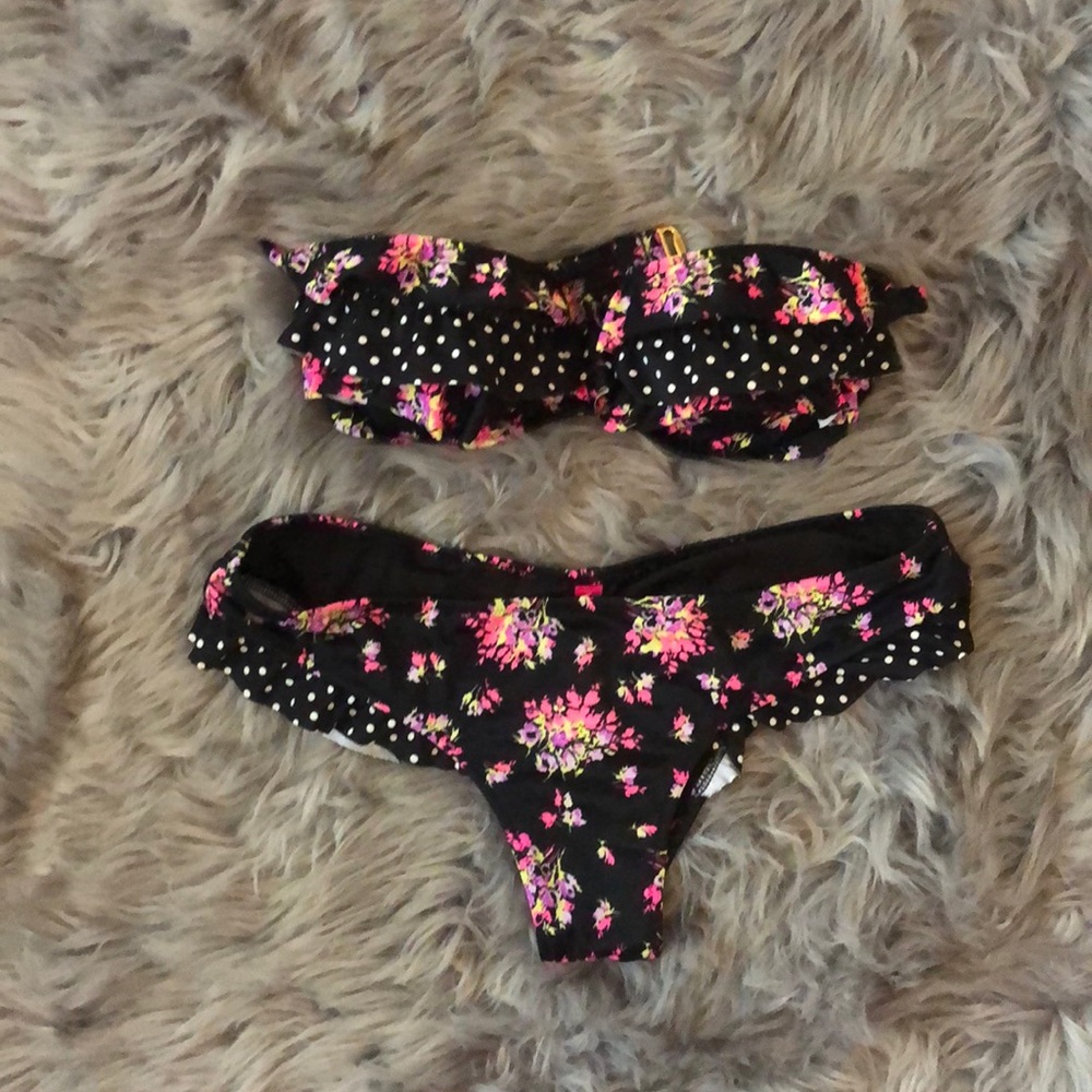 Victoria’s Secret floral and polka dot bikini
